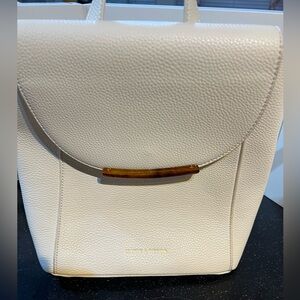Katie Loxton Tortoise  Elegant White Pebbled Leather Backpack/Purse